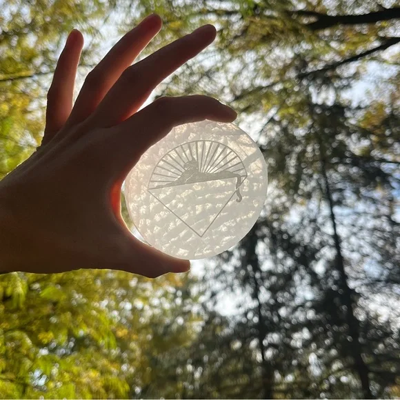 Set of TWO (2) Grateful Dead etched selenite pieces - Picture 4 of 8